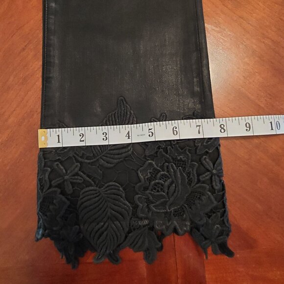 J Brand Selena Mid Rise Crop with Coated Black Lace Jeans - Picture 14 of 16